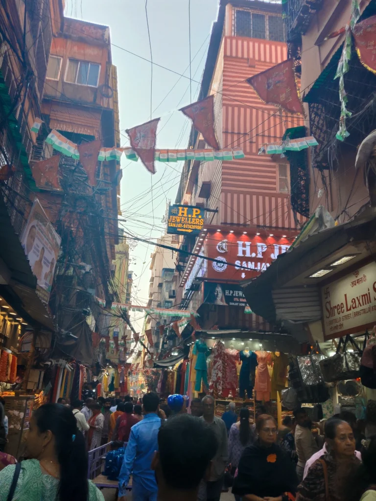 A lane of Burrabazar, bustling with activity