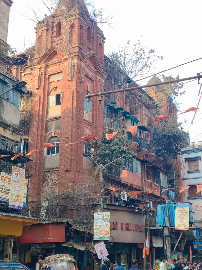The iconic red-brick building stands as one of Burrabazar’s most striking slices of colonial-era charm